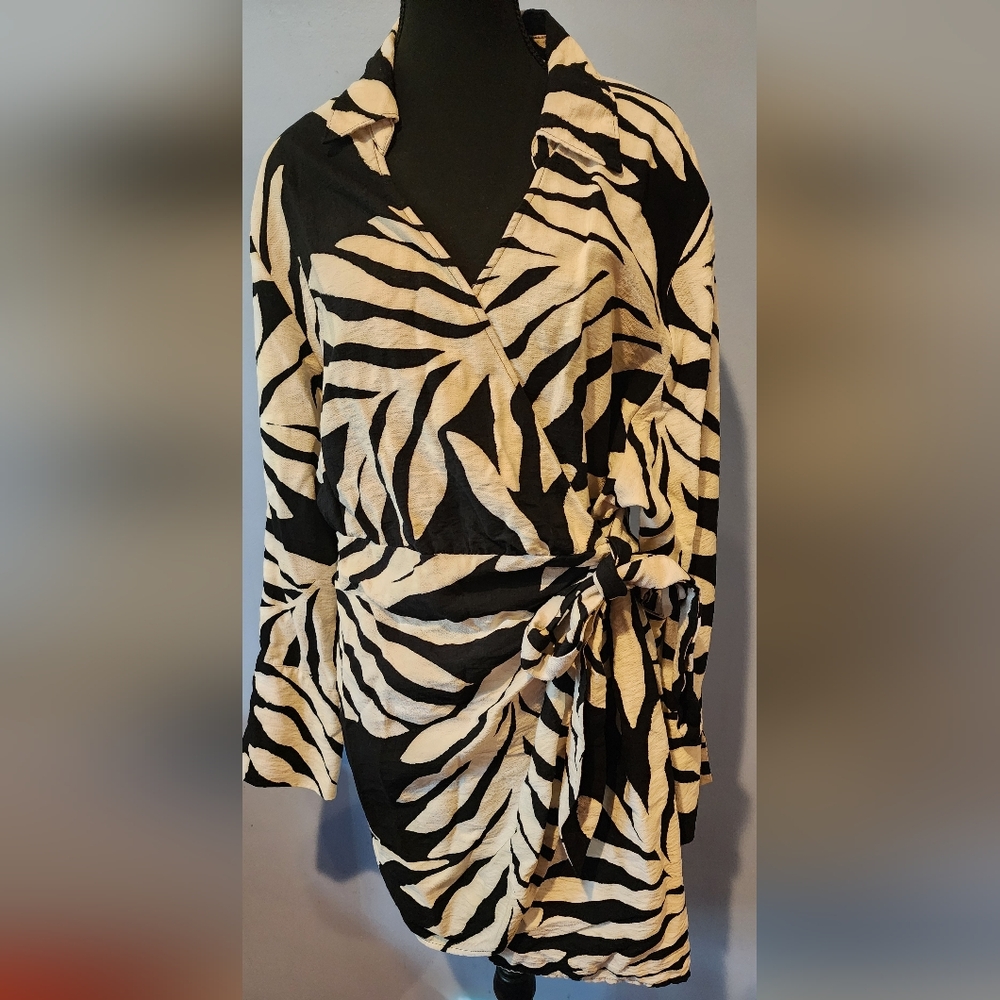H&M Zebra Print Wrap Dress